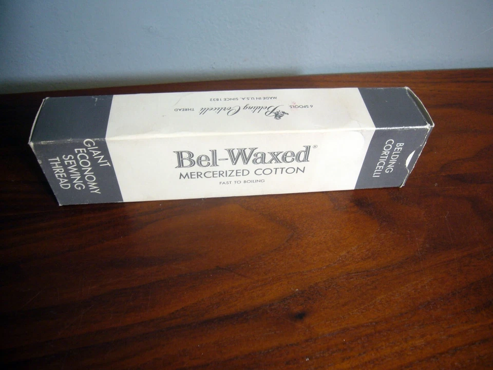 6 NOS wood spools Belding Corticelli Cotton Thread 1580 Walnut Cotton Bel Waxed - Image 1 of 3