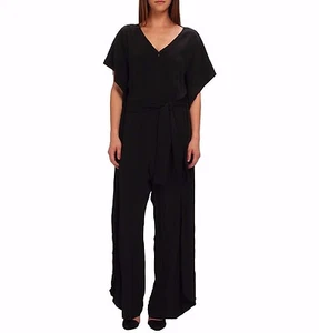 VIVIENNE WESTWOOD JUMPSUIT Red Label $1290 NWT Black Silk Kimono Belted 38 Italy - Picture 1 of 3