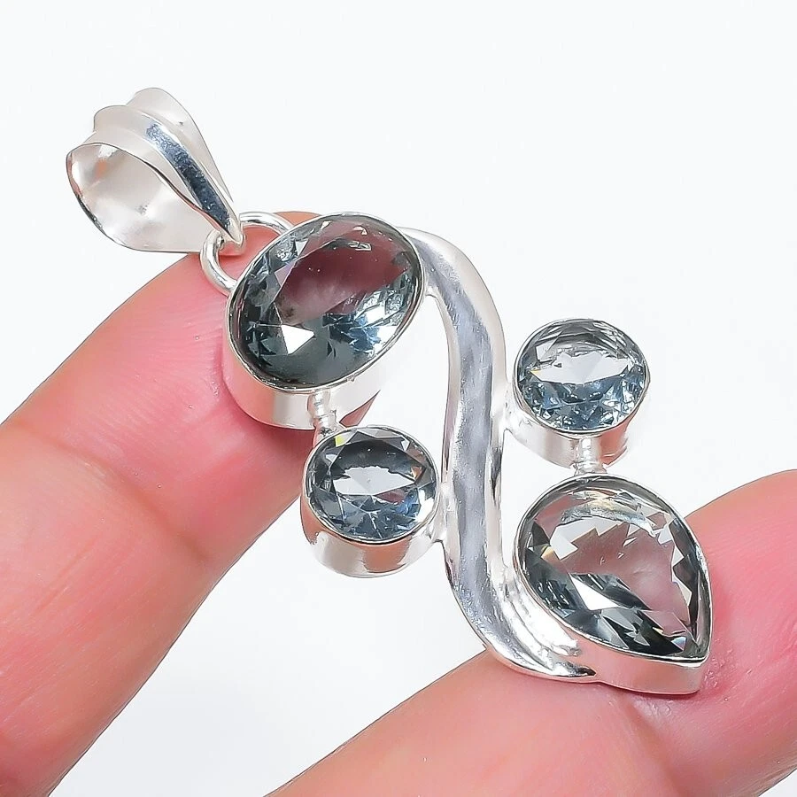 Alexandrite Gemstone Handmade 925 Sterling Silver Jewelry Pendant Size 2" - Image 1 of 1