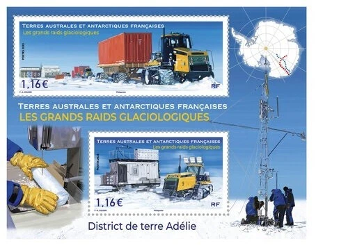 fsat 2023 taaf antarctic Great glaciological raids ice motor vehicule ms2v mnh - Image 1 of 1