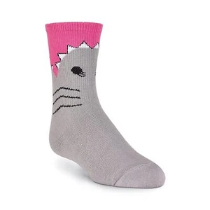K. Bell Girl's Shark Crew Socks, Gray, Sock Size 7-8.5/Shoe Size 11-4, 1 Pair - Picture 1 of 1