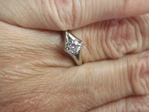 Massiver 14k Weißgold 0,17ct Tw runder Diamant Versprechen Solitär Ring Größe 5 3/4 - Bild 1 von 23