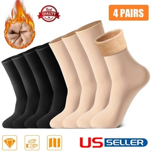 4Pairs Women Winter Snow Boot Socks Warm Plush Lady Thermal Sock Thick Fleece US - Picture 1 of 15