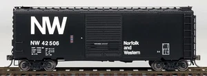 NORFOLK & WESTERN 40' PS-1 EINTÜRIGE KASTENWAGEN IN SCHWARZ LACKIERUNG HO-SKALA - DETAILLIERT - Bild 1 von 2
