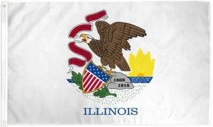 Illinois 3x5ft Poly - Statehood Flag of Illinois State for Outdoor Display - Picture 1 of 4