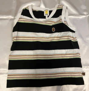 T-shirt senza maniche per bambini A BATHING APE BAPE 120 circa Cotone fantasia righe 6T - Foto 1 di 19