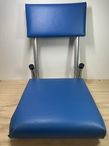 Vintage Stadium Bleacher Seat Aluminum Folding Padded Blue - Picture 1 of 9