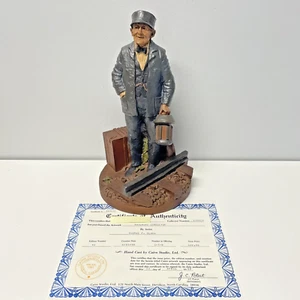 1984 Vtg Tom Thomas Clark Railroad Conductor Figurine #40 Train Gnome with COA - Picture 1 of 13
