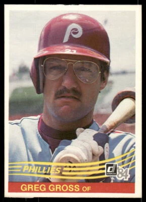 1984 Donruss #285 Greg Gross - POOR Yellow - Image 1 of 2