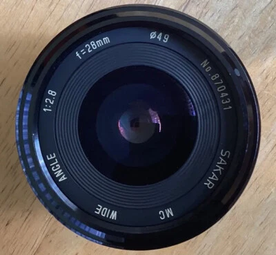 Lente gran angular para cámara Sakar MC, f=28 mm, montaje Nikon F1:2,8 N/A I-S ¡Excelente! Foto 1 de 4