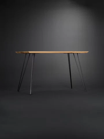Solid wooden desk, modern table with metal hairpin legs Cover