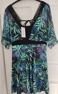 ECUPPER - Floral Women's Beach Wear - with attached Shorts. Padded cup. UK 7XL. - Picture 1 of 7