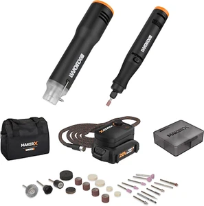 WX989L 20V MAKERX 2-Pc Combo Kit - Rotary Tool + Heat Gun + 42 Accessories - Picture 1 of 11