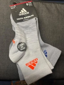 Adidas Youth Superlite Sock 6 Pair - Picture 1 of 2