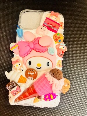Funda de teléfono decodificada Sanrio Melody/Helado/Hecha a mano Hágalo usted mismo Foto 1 de 4