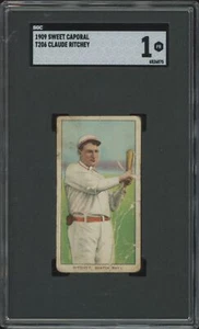 1909 T206 CLAUDE RITCHEY NNO POOR SWEET CAPORAL 150 SGC 1 BASEBALL BOSTON DOVES - Picture 1 of 2