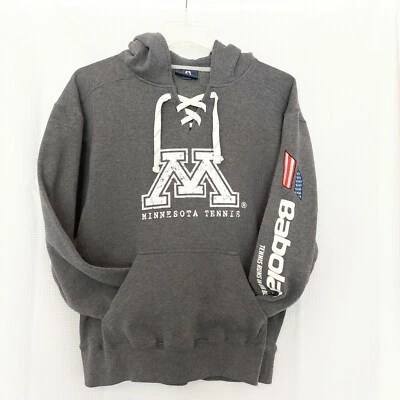Sudadera con Capucha Tenis Universitario U Of Minnesota Para Mujer Lg Cuello Atado Babolat Gris Foto 1 de 4