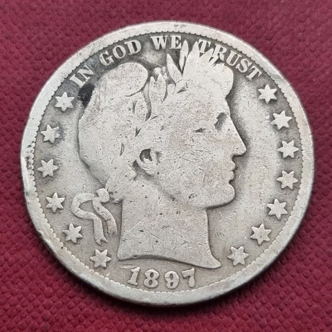 1897 O Barber Half Dollar 50c Circulated #51136 Cover