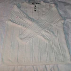 Structure Mens Henley Sweater XL Cream Fisherman Ramie Cotton Long Sleeve - Picture 1 of 11