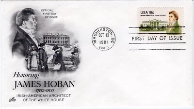 USPS FDC #1935 1981 18¢ James Hoban ArtCraft ST2693 - Image 1 of 2