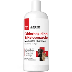 SensoVet Chlorhexidine Ketoconazole Shampoo Medicated Shampoo Treats Infections - Picture 1 of 5
