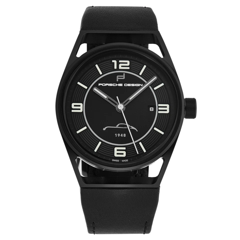 Porsche Design Datetimer 42mm Black Titanium Case, Black leather Strap Men's Limited Edition Automatic Watch - 6020.3.02.303.07.2