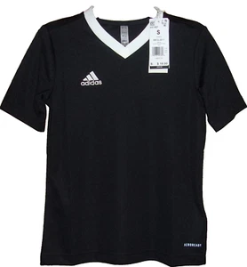 ADIDAS Unisex V-Neck Short Sleeve Black & White Shirt Size: SMALL NWT $18 - Picture 1 of 4