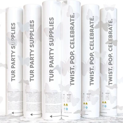 Butterfly Wedding Confetti Cannon Poppers Biodegradable,Confetti for wedding 6pc - Image 1 of 4