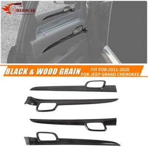 Cubiertas interiores de madera negra para manija de puerta para Jeep Grand Cherokee 2011-21 accesorios - Imagen 1 de 14