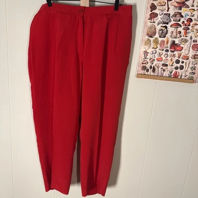 Calça Josephine Chaus 100% Seda Tamanho 16 Vintage Linda Calça Vibrante - Imagem 1 de 4