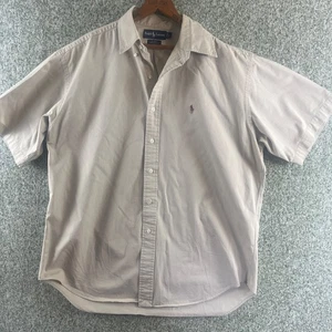 Camisa Ralph Lauren Para Hombres Grande Blake Beige Manga Corta Carne Poni Informal Preppy - Imagen 1 de 6