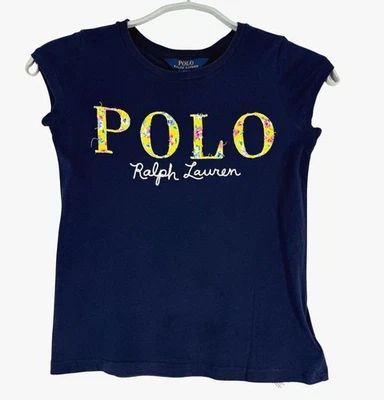 Polo Ralph Lauren Girls Casual Crew Neck Short Sleeve Blue T-Shirt Size S (7) - Image 1 of 4