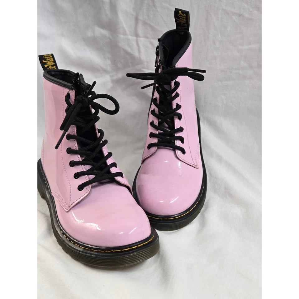 Botas Dr. Martens 1460 J Rosa Charol Junior/Niño Talla 4 Cremallera Lateral Foto 1 de 4