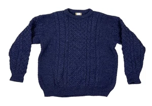 Suéter Vintage LL Bean Cable Tejido 100% Lana Hecho en Irlanda Talla XL Para Hombres Azul - Imagen 1 de 3
