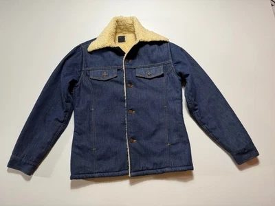 Chaqueta de Camionero De Colección Roebucks Sherpa Forrada Denim Años 60 70 Sears Western EE. UU. M Foto 1 de 4
