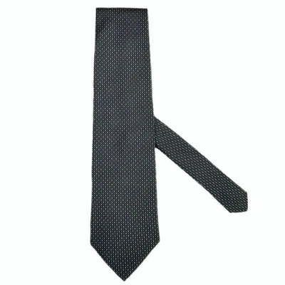 Corbata de seda importada tejida con patrón de puntos negros y plateados Nordstrom Saville Row para hombre Foto 1 de 4