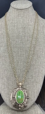 Barse Chivalry Locket Necklace- Lime Turquoise-Bronze- NWT - Image 1 of 4