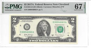 2017A Cleveland $2 FRN (DA Block) PMG 67 EPQ Superb Gem Uncirculated - Picture 1 of 24