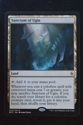 Magic The Gathering MTG SANCTUM OF UGIN Battle for Zendikar LP Lightly Played - Image 1 of 2