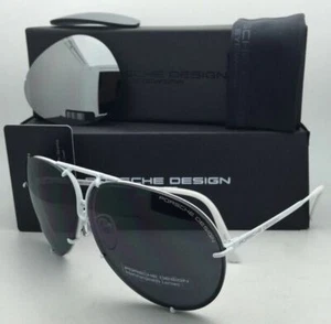 PORSCHE DESIGN Titanium Aviator Sunglasses P'8478 P 66-10 White with 2 Lens Sets - Picture 1 of 12