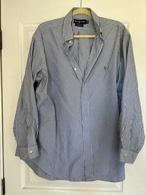 Ralph Lauren Polo Long Sleeve Pinstripe Dress Shirt Sz 17/34 - Image 1 of 4