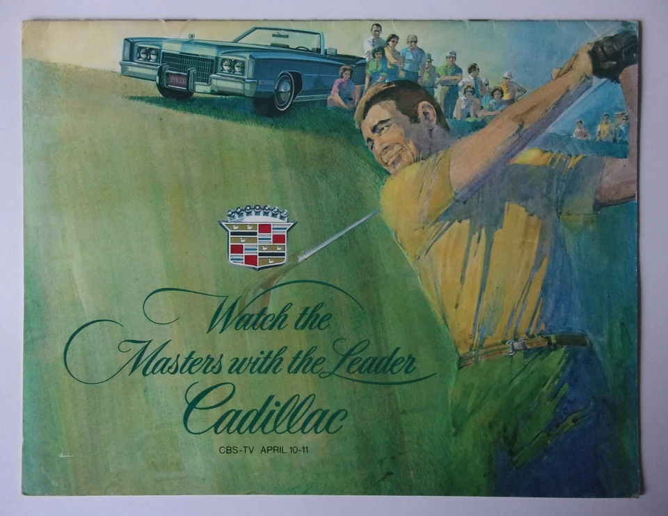 Folleto grande Cadillac & Masters Golf orig 1971 - Fleetwood Eldorado De Ville Foto 1 de 4