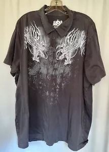 STRUCTURE PREMIUM Short Sleeve Shirt * XXL * Asian Dragons Graphics - Picture 1 of 7