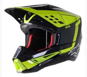 ALPINESTARS SM-5 BEAM HELMET BLACK/YELLOW GLOSS XXL - Picture 1 of 5