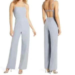 WAYF Blue The Charlize Backless Jumpsuit 8 - Picture 1 of 9