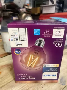 60-Watt Equivalent G25 Smart Wi-Fi Vintage Edison LED Light Bulb Tunable White - Picture 1 of 6