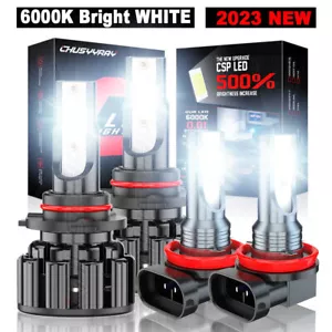 Kit combo de faros LED de 6000 k para Dodge Durango 2014-2015 - 4x 6000 k + bombillas antiniebla - Imagen 1 de 17