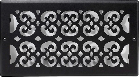 Decor Grates ST612R Decor Cold Air Return, 6x12 Inches, Textured Black 6" x 12" Cover