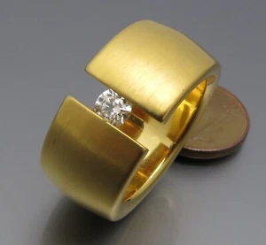 DISEÑO NEUMÁTICO - ELEGANTE ANILLO TENSOR BRILLANTE - DE ORFEBRERÍA PROPIA - Imagen 1 de 5