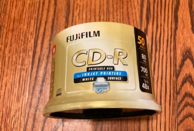 50 pack FUJIFILM 80 Min 700MB CD-R White Surface Inkjet NEW STILL IN PACKAGE - Image 1 of 4